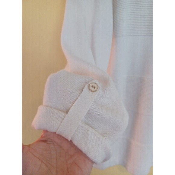 Charter Club ivory cottonblend sweater M winter white pullover classic - Picture 3 of 10